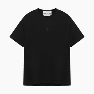 Roll neck embroidered shell Tee UNI BLACK