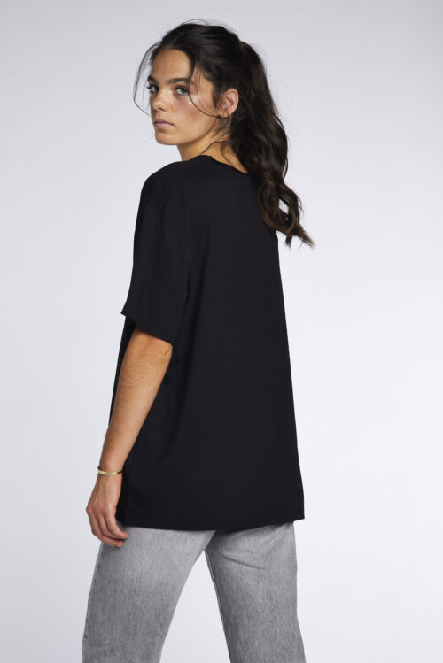 Roll neck embroidered shell Tee UNI BLACK - Image 3