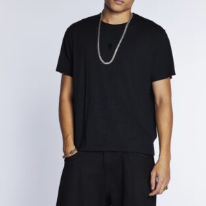 Roll neck embroidered shell Tee UNI BLACK - Image 2
