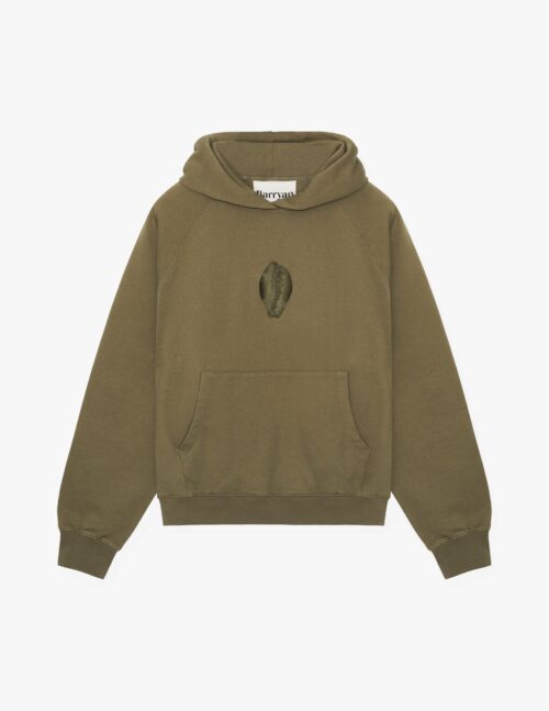 Large Embroidered Cowrie Hoodie MAN ARMY - Image 4