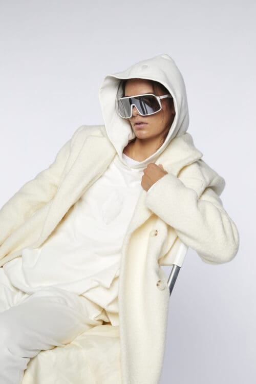 Large Embroidered Cowrie Hoodie UNI OFF WHITE - Image 7