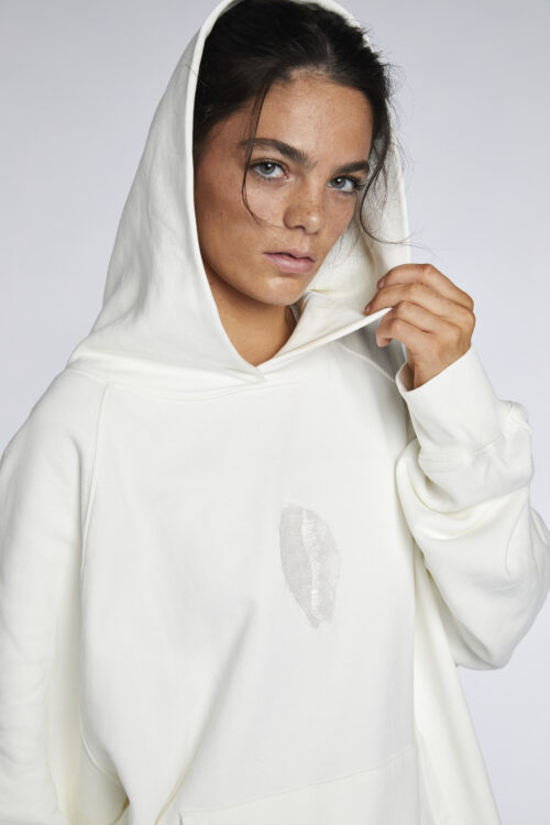 Large Embroidered Cowrie Hoodie UNI OFF WHITE - Image 2