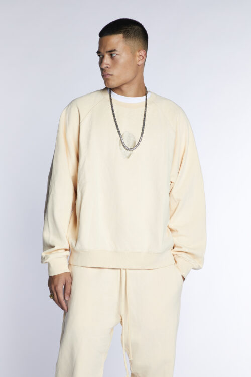 Crew neck embroidered Cowrie sweater UNI BEIGE