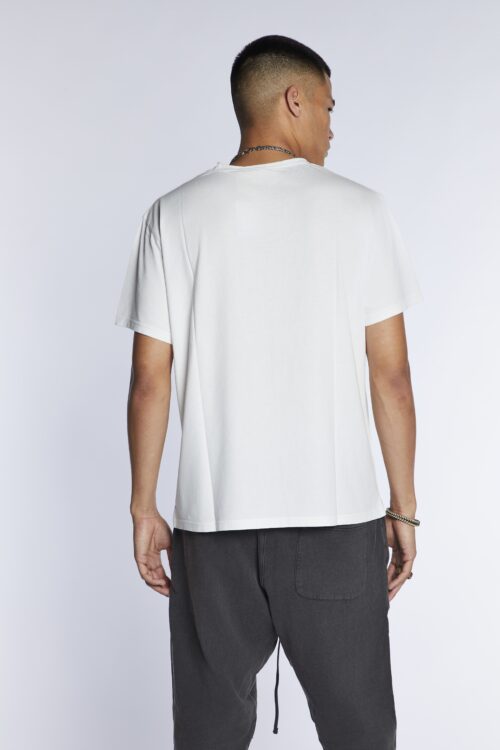 Roll neck embroidered shell Tee UNI WHITE - Image 4